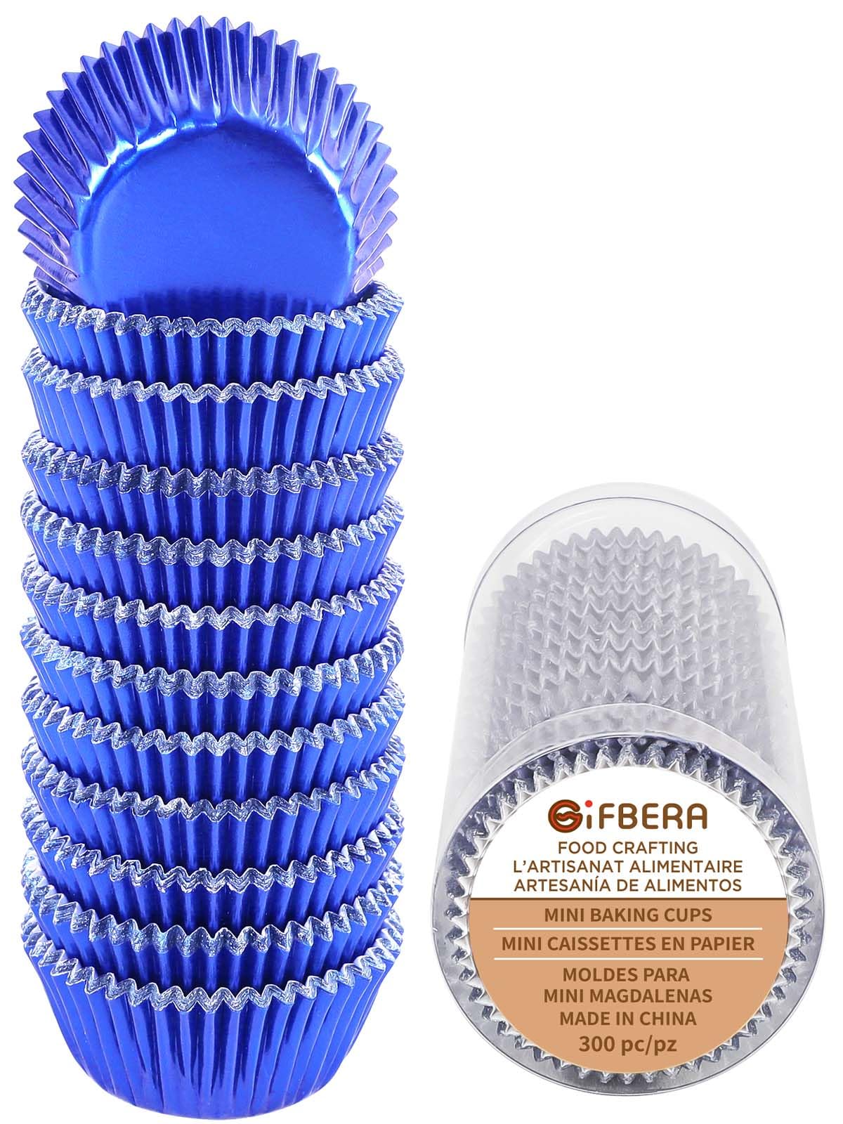 Gifbera Gold Foil Mini Cupcake Liners Small Muffin Baking Cups 300-Count