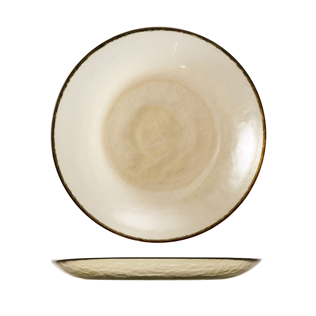 Fortessa Los Cabos Glass Dinnerware Collection, Salad Plate (Set of 4), 8 Inch, Ginger Root