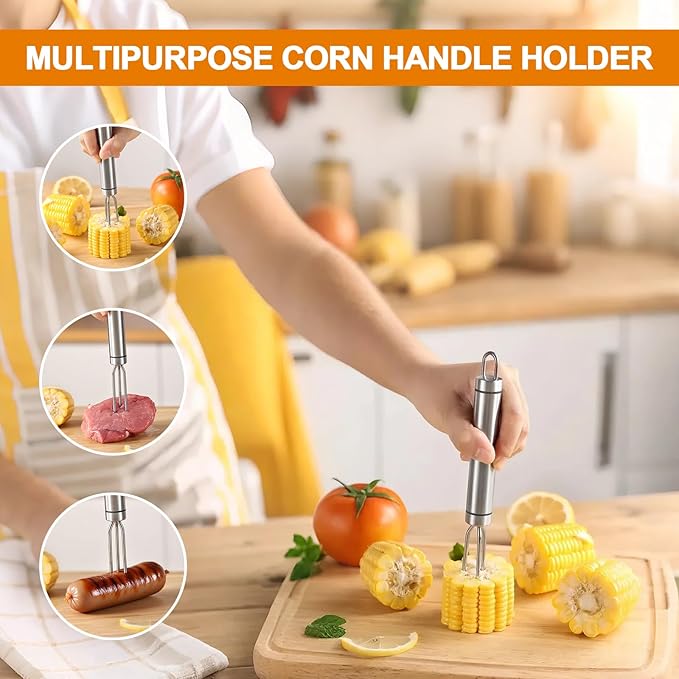 3 Pcs Corn Cob Peeler, Corn Stripper, Corn Holder, Corn Peeler with long handle Stainless Steel Corn Cob Stripper Tool, Efficient Design Perfect for Dining Enthusiasts