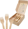 WOODABLE Wooden Forks, 100 Pack, 6.5 Inch, Bamboo Utensils Alternative