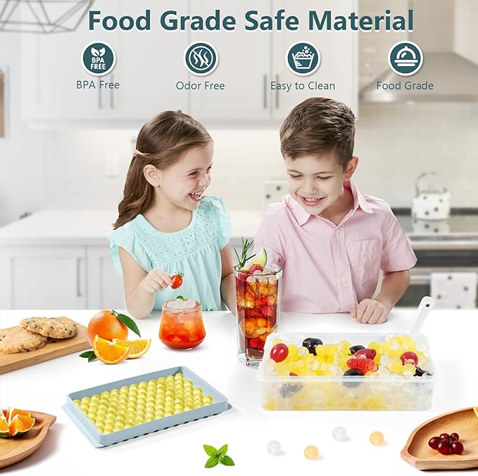 WIBIMEN Mini Ice Cube Trays for Freezer with Lid, 0.55" Pebble Ice