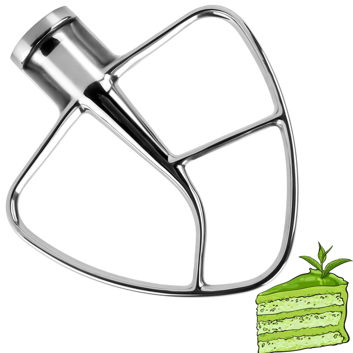 Stainless Steel Kitchen Mixer Accessories K45DH Coated Dough Hook&Kitchen Mixer Attachments K45b Coated Flat Beater&K45WW Wire Whip Compatible for 4.5 QT Tilt-Head Stand Mixer-MIFLUS