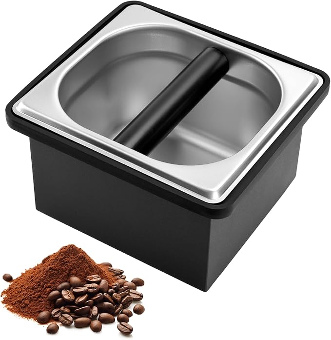 Espresso Knock Box Stainless Steel Coffee Puck Container Knockbox