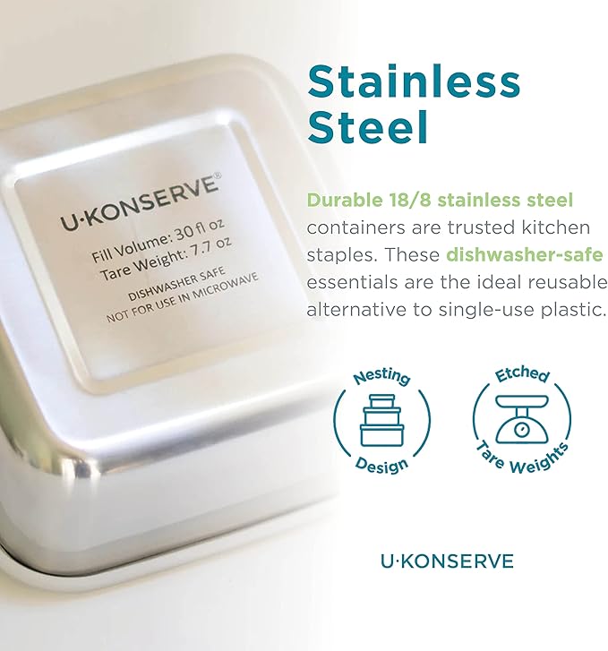 U-Konserve Nesting Trio Food Storage Containers Bento Box Trio 15/30/50 oz
