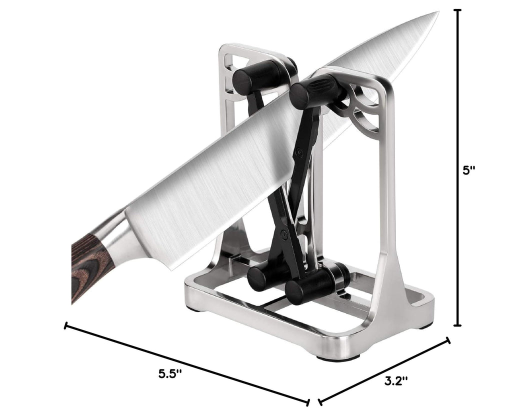 Knife Sharpener Tool with Self-Adjusting, Stainless Steel Tungsten Carbide