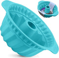 Kenond 2 Pack 9.5 Inch Silicone Fluted Cake Pan, With Sturdy Handle