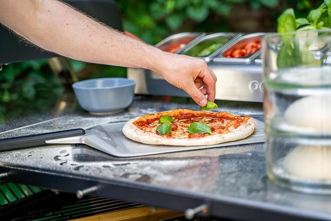 Ooni 14” Metal Pizza Peel – Metal Pizza Peel 14 Inch, Pizza Spatula Paddle, Lightweight Pizza Turning Peel with Long Handle, Pizza Oven Accessories, Pizza Tools, Rectangle Pizza Turner
