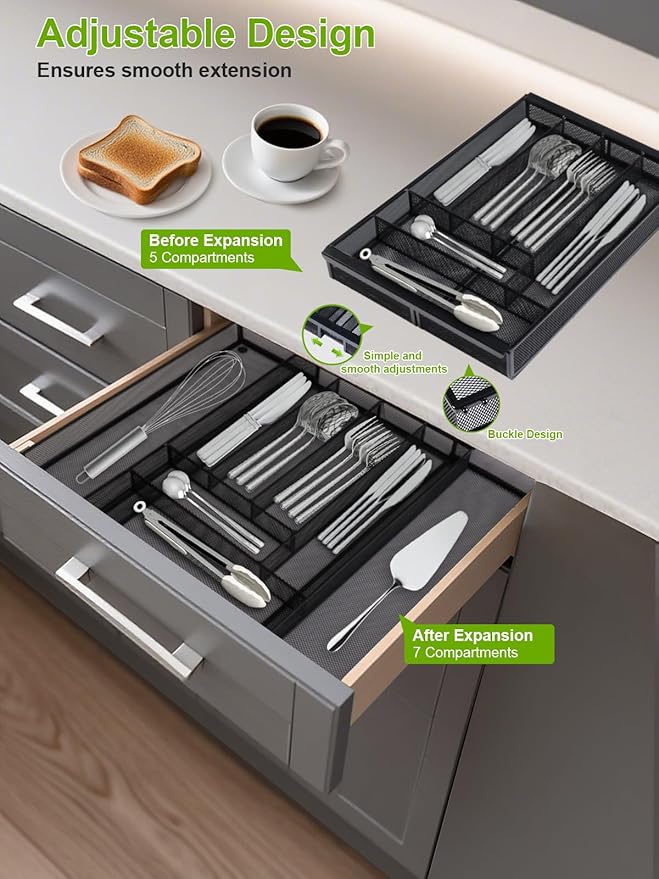 Sedegn Silverware Organizer Metal Mesh, Large Drawer Organizer