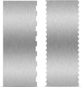 2 Pieces Stainless Steel Cake Scraper Large Double Sided Patterned Edge Stripe Edge Smoother Scraper Cake Decorating Comb Pastry Cutter for Mousse Butter Cream Decoration(9 x 3.4 Inches)