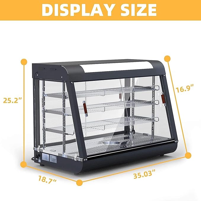 Whalefall 35" Countertop Food Warmer,w/3D Heating Warm for Food Pizza