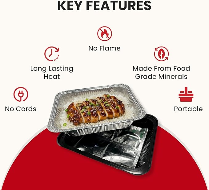 Lava Gel Flame-Free Catering Heat Pads & Buffet Kits – Sustainable Natural Mineral Food Warming Solution for Full & Half Pans (Party Kit/Pack of 8)