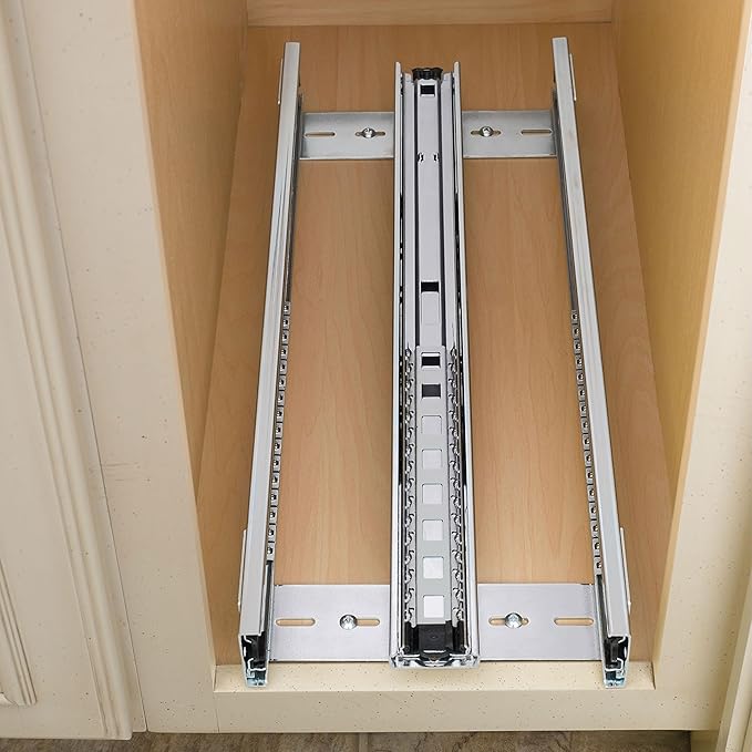 Rev-A-Shelf Maple Pullout Organizer for Full Height Base Cabinets, Full Extension Slides & Adjustable Shelves, Min Opening Width of 7", 448-BC-6C