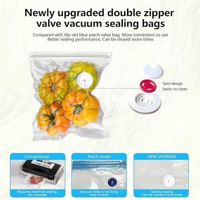Vixino Vacuum Sealer, vacuum sealer for food, handheld vacuum sealer(Vacuum Sealers+ 10 reusable vacuum seal bags)
