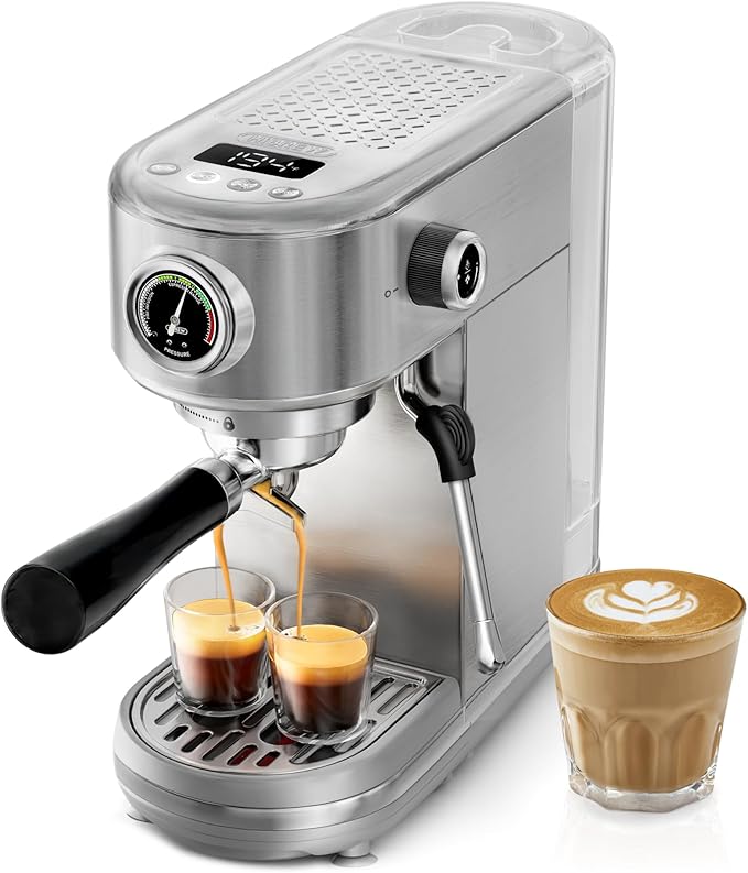 HIBREW H10B Programmable Espresso Machine with LED Display & Pressure Gauge