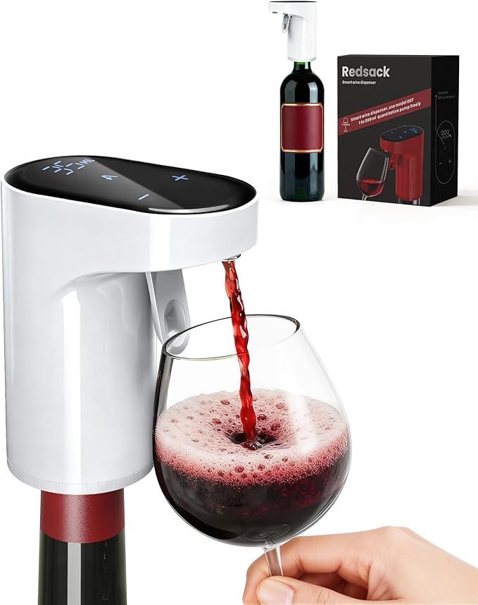 5 in 1 Wine Aerator Whiskey Dispenser,Liquor Decanter, Alcohol Pourer-White
