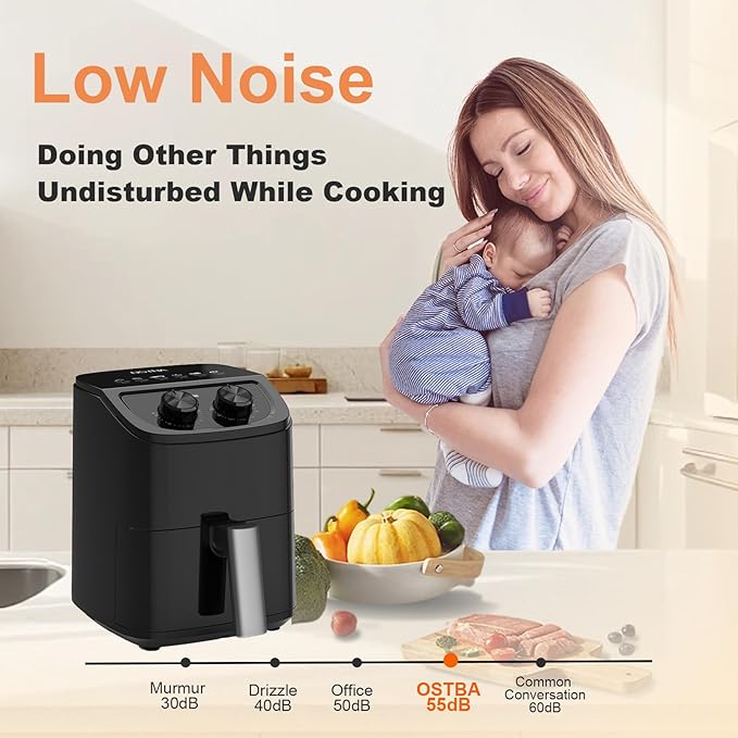 OSTBA 2.5QT Small Air Fryer for 1–2 People, Compact Mini Air Fryer