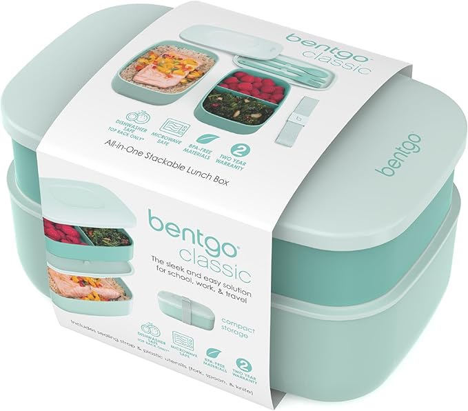 Bentgo Classic Stackable 3-Compartment Adult Bento-Style Lunch Box