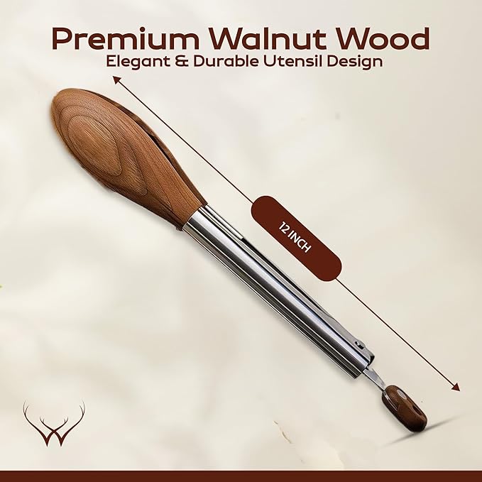Teak Wooden Tongs for Cooking - Premium Kitchen Set and Kitchen Utensils Tool, Heat-Resistant and Durable, Ideal Tongs for Cooking, Grilling, and Serving
