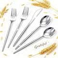 Rubtlamp 90Pcs Silver Plastic Silverware, Silver Plastic Utensils, Plastic Cutlery Include 30 Knives, 30 Forks and 30 Spoons, Silverware Heavy Duty For Party