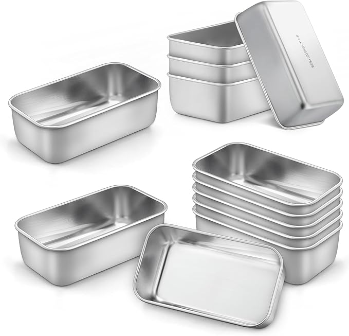 LIANYU 12 Pack Mini Loaf Pans for Baking, Stainless Steel Small Bread Pan