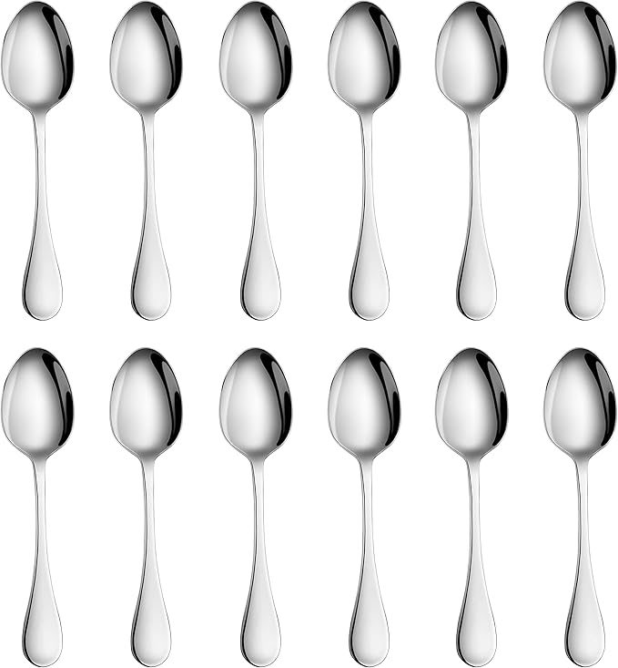 Artaste Rain Dinner Spoon, Silver, 7.5 Inch, Set of 12