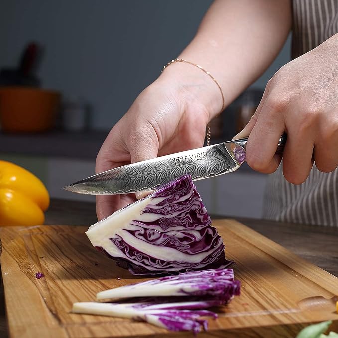PAUDIN Utility Knife, 5 Inch Damascus Chef Knife