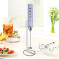 Milk Frother Wand Rechargeable Handheld Electric Whisk 3 Speed Adjustable