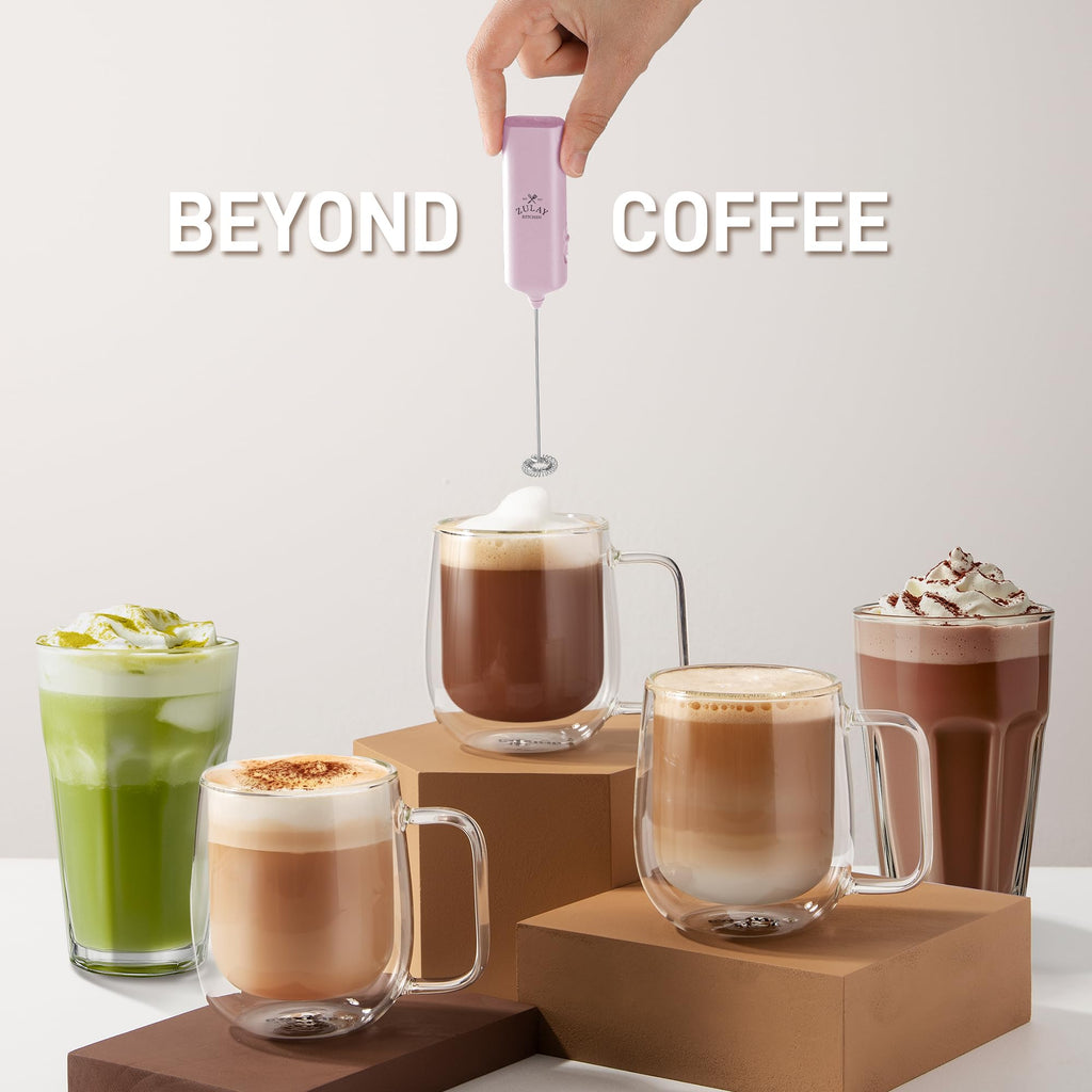 Mini & Mighty Milk Frother Wand – Powerful Handheld Coffee Frother, Battery Operated Drink Mixer – Compact Pocket Size – Detachable Whisk for Latte, Cappuccino, Matcha, Hot Chocolate
