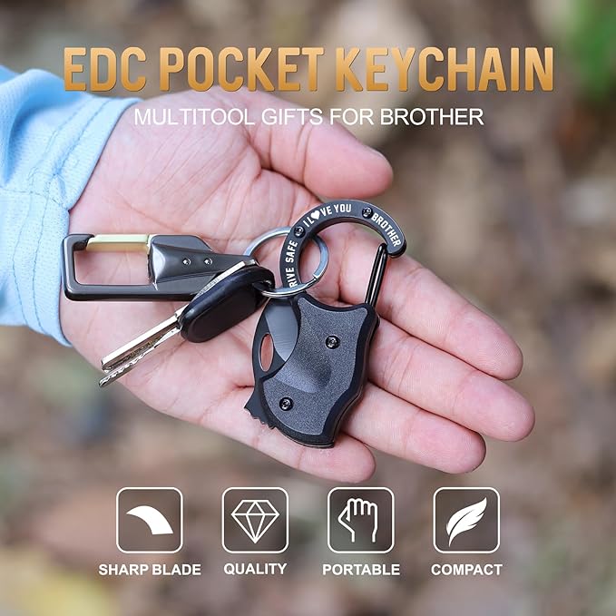 OOPERAY Gifts for Brother Christmas, EDC Box Cutter, Christmas Birthday Gifts Ideas for Brother, EDC Gadget Gift for Camping Hiking Fishing, Gift from Sister