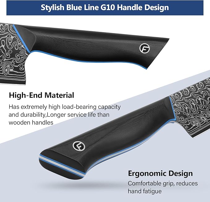 Nakiri Knife 7 Inch, 67-Layer Damascus Steel Kitchen Knife, G10 Handle