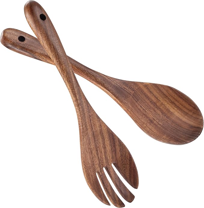 Muso Wood Acacia Salad Servers, 12-inch, Set of 2