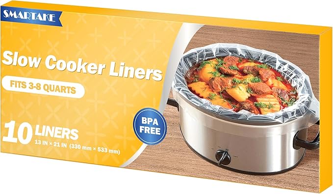 SMARTAKE Slow Cooker Liners, Large Size 13"x 21" 10 Liners