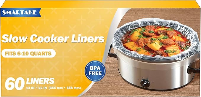 SMARTAKE Slow Cooker Liners, Large Size 14"x 22" 60 Liners