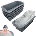 6Pcs Extra Large Ice Block Mold, YINOWON Large Silicone Ice Molds for Ice Bath, Large Ice Cube Molds for Cold Plunge Or Coolers, Ice Tray for Bath (6pcs Gray)