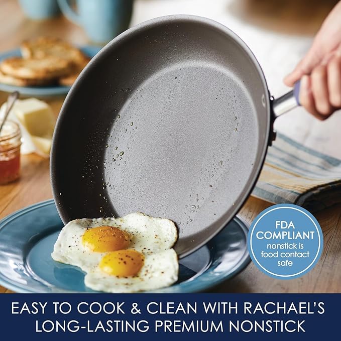 Rachael Ray Cucina Nonstick Cookware, Lavender Purple Pots and Pans Set, 12-Piece