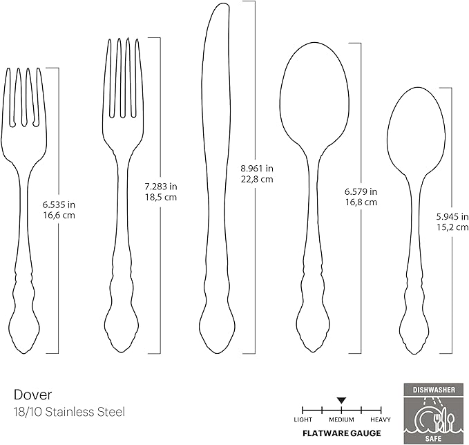 Oneida Dover 20-Piece 18/10 Silverware Set for 4, Flatware