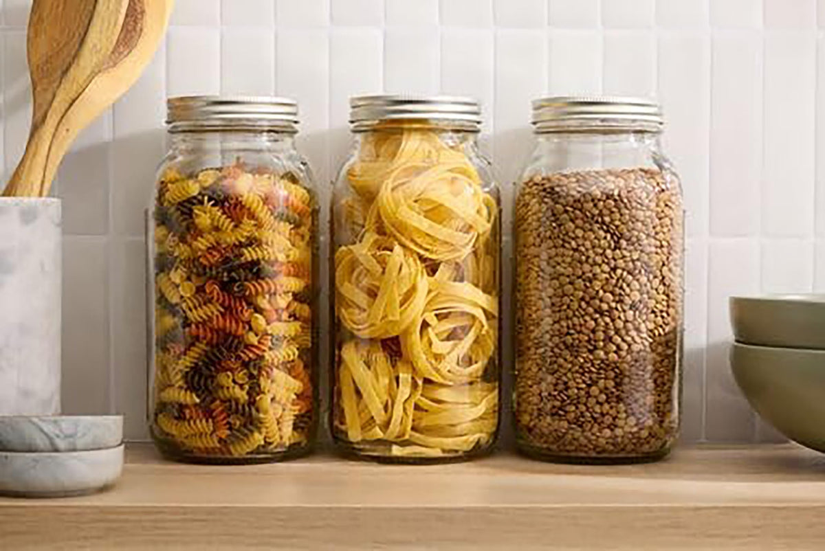 Ball - 64oz Wide Mouth Jars with Lids & Bands 5 Pack Jars | Half Gallon Large Glass Mason Jar for Food Storage with airtight Lid, 0.5 Gallon Glass Jar with Lid and Bands, Set of 5