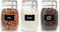 ComSaf Round Glass Jars with Airtight Lids 34 oz 3 Pack Apothecary Coffee