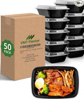 UMT Plastar 38 oz Rectangular Meal Prep Containers with Lids, 50 Pack