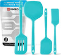 DI ORO Silicone Turner Spatula Set - 600F Heat Resistant, 4-Pc Teal