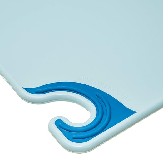 San Jamar Saf-T-Grip Cutting Board With Molded-In Ruler, Plastic Chopping Board for Kitchen, 15" x 20" x 0.5", 1 Count, Blue