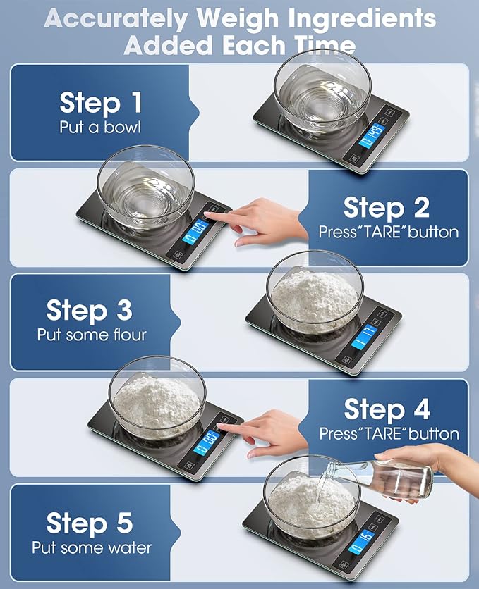 Nicewell Digital Kitchen Food Scale 22lb for Cooking Baking