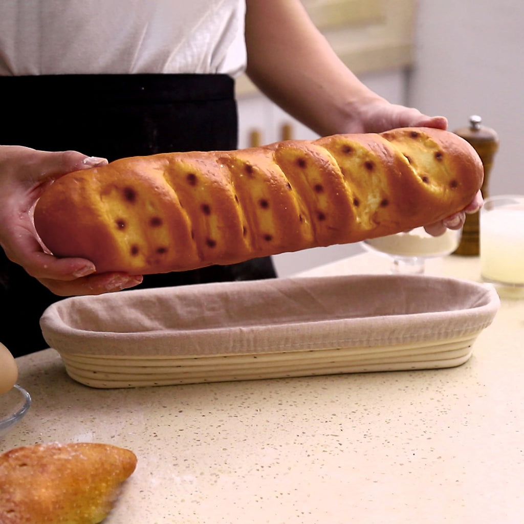 Liliadon Bread Proofing Basket Sourdough Bread Baking Supplies Starter Kit Set (Baguette Baskets)