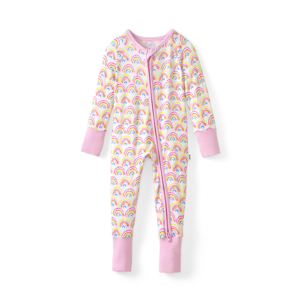 Little Sleepies Baby Pajamas, Pastel Rainbows, 0-3M
