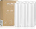 Wevac Vacuum Sealer Bags for Food 11x16 6 Rolls, Fit Food Saver Machines