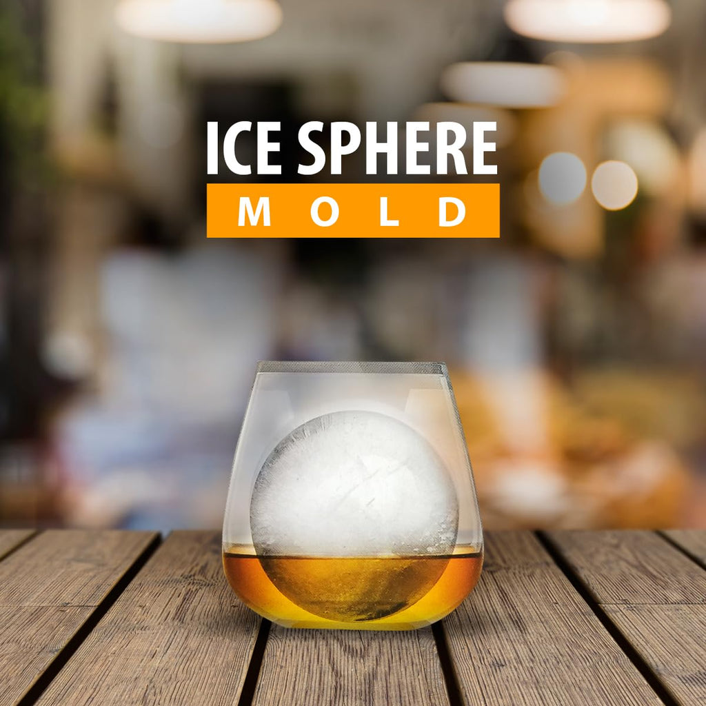 PREMIUM Ice Ball Molds, Round 2.5 Inch Ice Spheres. Stackable Slow Melting Round Ice Cube Maker for Whiskey and Bourbon (6, Multi)