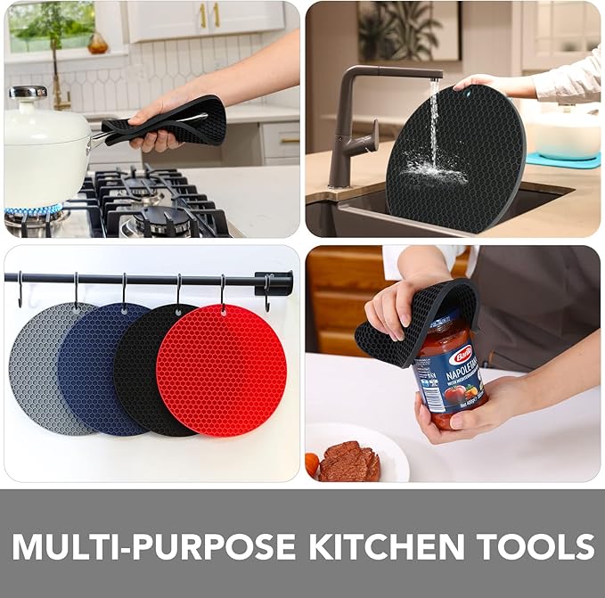 Joyhalo 4 Pack Silicone Trivet for Hot Dishes