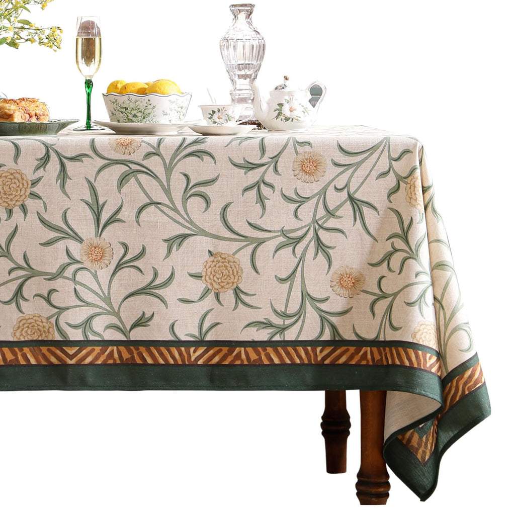 patdrea Vintage French Linen Tablecloth,Rectangular,118"x67"-Botticelli
