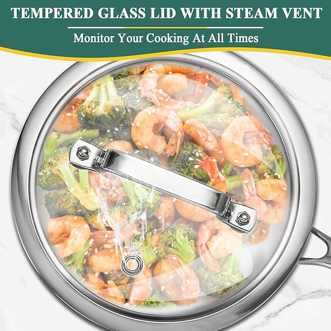 DELARLO Tri-Ply Stainless Steel Saucepan 1QT 2QT Kitchen Pot Set