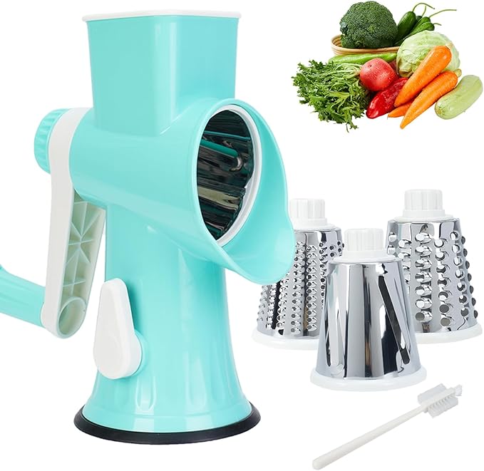 TiwisiTe Rotary Cheese Grater with Handle-Versatile Cheese Grater